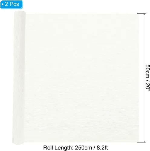 Miniatura 2 de PATIKIL Rollo de papel crepé de 8.2 pies, 2 rollos de 20 pulgadas de ancho, hojas de papel suave para manualidades, fabricación de flores