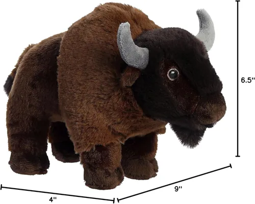 Miniatura 6 de Aurora® Animal de peluche de bisonte Eco Nation™ de fabricación responsable, ideal para aventuras de juego, perfecto para cumpleaños o simplemente