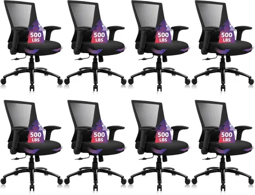 Miniatura 25 de CLATINA Silla de oficina grande y alta de 500 libras, sillas ergonómicas de malla resistente con soporte lumbar ajustable y asiento ancho y cómodo