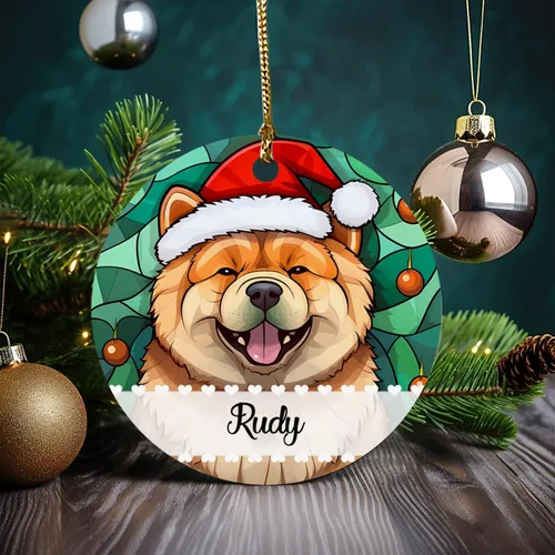 Miniatura 6 de Chow Chow - Adorno decorativo para árbol de Navidad 2026, adorno personalizado para sombrero de Navidad, regalo de adornos de Navidad para perros