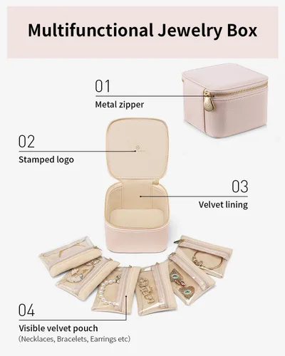 Miniatura 5 de Vlando Regalos para profesores, joyero con 6 bolsas de terciopelo para joyas, almacenamiento de joyas de viaje para mujeres y niñas, organizador