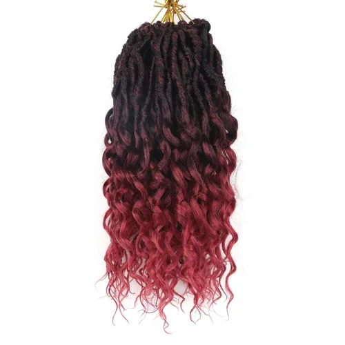 Miniatura 22 de Cabello de ganchillo para mujeres negras Goddess Locs de 14 pulgadas 8 paquetes 613 Locs falsos suaves preenganchados trenzas de ganchillo cabello