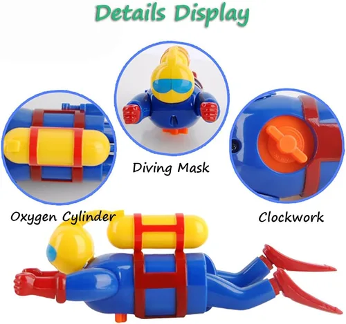 Miniatura 5 de Juguetes de baño Miracland – Buceador de cuerda con movimiento a pilas, figura de hombre rana para bañera/piscina, regalo STEM libre de BPA