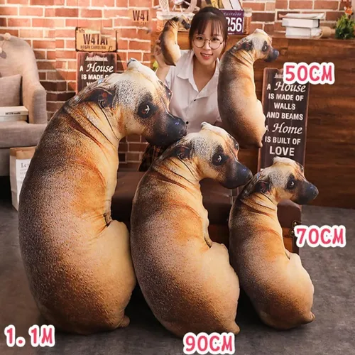 Miniatura 7 de Almohada para perro, almohada realista de Shiba Inu en 3D, divertido cojín de felpa con forma de perro, cojín de silla de animal novedoso