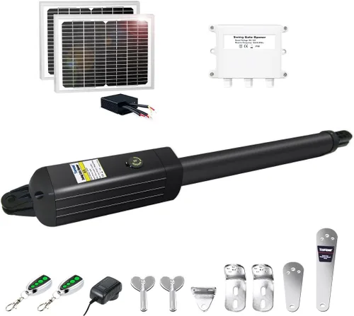 Miniatura 10 de TOPENS A8S - Abridor de puerta solar automático para puerta batiente individual resistente de hasta 18 pies, operador de puerta batiente simple