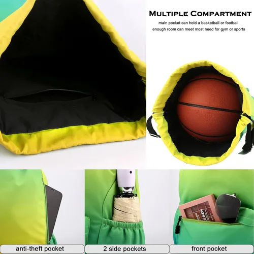 Miniatura 3 de Mochila con cordón para mujer, bolsa de gimnasio con cordón, resistente al agua, pequeña bolsa de cincha