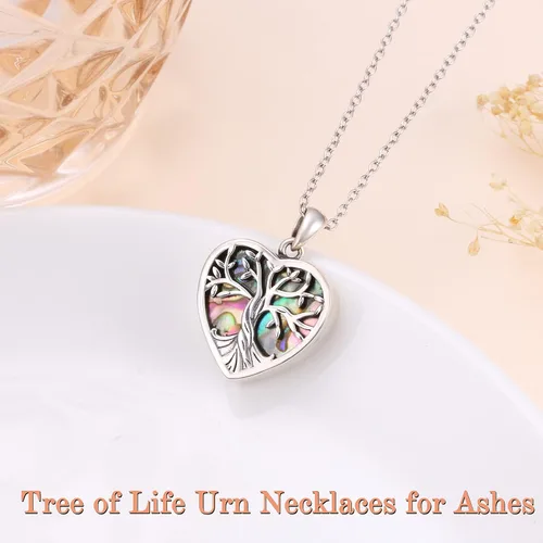 Miniatura 3 de Yearace - Collar de urna de fotos personalizado para cenizas, joyería de cremación para cenizas, collar conmemorativo de recuerdo de plata de ley
