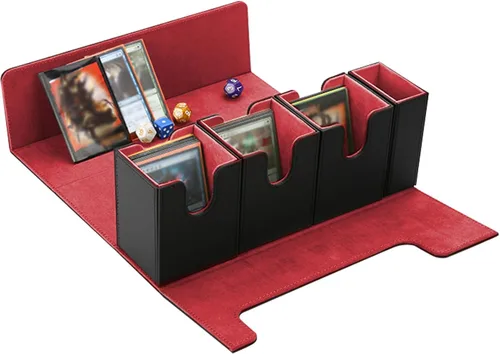 Miniatura 8 de Caja de cartas para MTG, 4 en 1 Commander Deck Box con bandeja de dados, caja de almacenamiento de tarjetas intercambiables con capacidad para más
