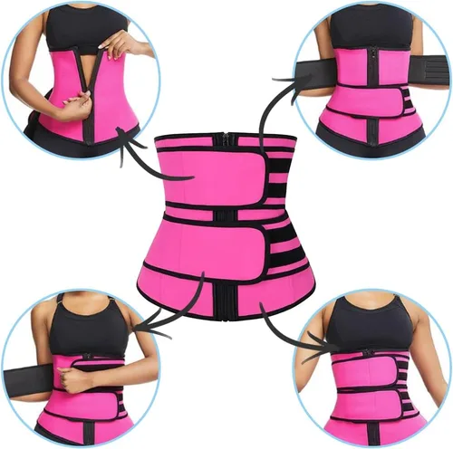 Miniatura 3 de Entrenador de cintura para mujeres y hombres, moldeador de cuerpo ajustable, reductor de cintura con doble banda para el vientre