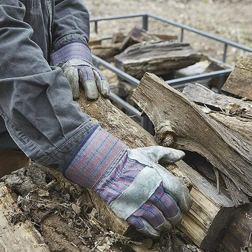 Miniatura 5 de ATERET Guantes de trabajo de doble palma e índice de alta calidad resistentes con puño de goma