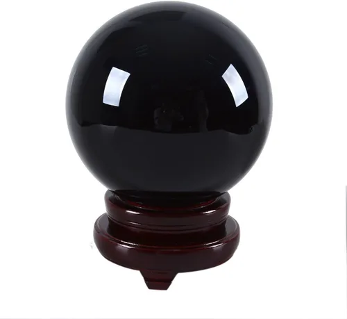 Miniatura 6 de LONGWIN Bola de cristal de adivinación de 5.906 in (5,9 pulgadas) Bolas de cristal decorativas Globo Esfera Soporte de madera libre Transparente