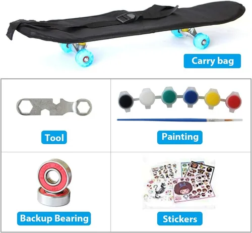 Miniatura 6 de PHOEROS Complete Skateboards- Standard Skateboards for Beginners Kids Boys Girls Teenager- 31''x 8''Canadian Maple Cruiser Pro Skate Board