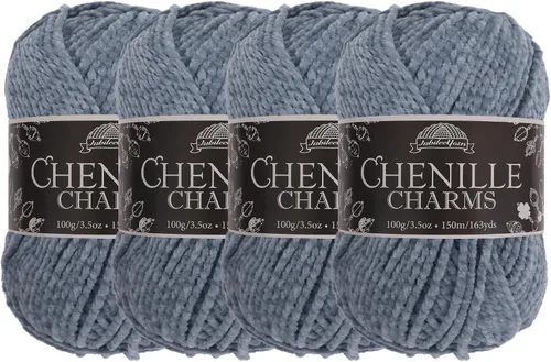 Miniatura 91 de JubileeYarn - Hilo de chenilla (3.53 oz/poliéster peinado, circonita), 1 pastel