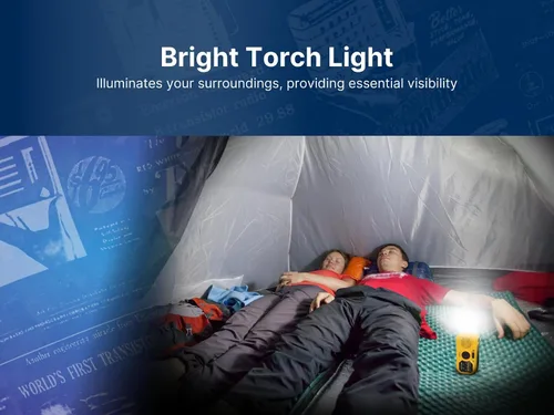 Miniatura 4 de Emerson ER-7050 Radio de emergencia AM/FM con banda meteorológica NOAA, banco de energía integrado, manivela, carga solar, linterna LED y alarma
