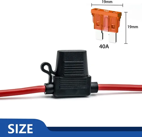Miniatura 2 de Portafusibles en línea de 10 AWG - Soporte de fusible de 12 voltios para fusible de hoja de 40 A (paquete de 6)