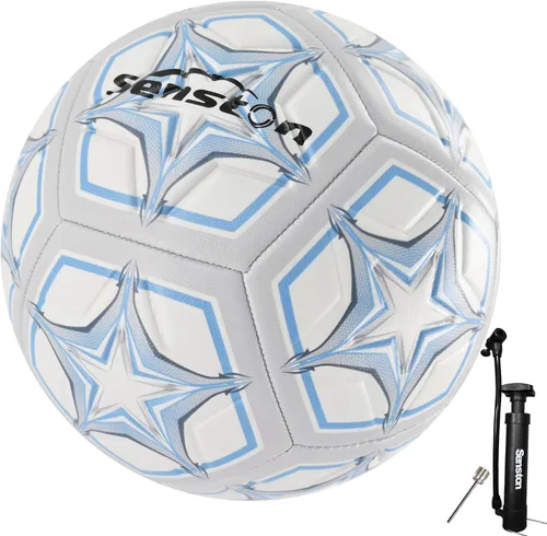 Miniatura 12 de Senston Balón de fútbol tamaño 4 y 5 con bomba de aire y agujas, fútbol de entrenamiento de PVC duradero con bobinado de nailon grueso y vejiga