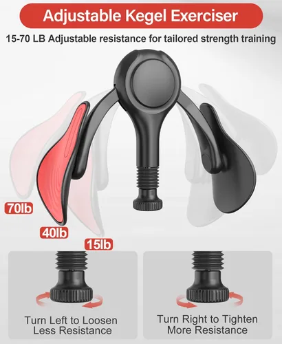 Miniatura 3 de Dispositivos de ejercicio para suelo pélvico, ejercitador muscular Kegel, 15-70 libras, ajustable para mujeres/hombres, ejercitador interno