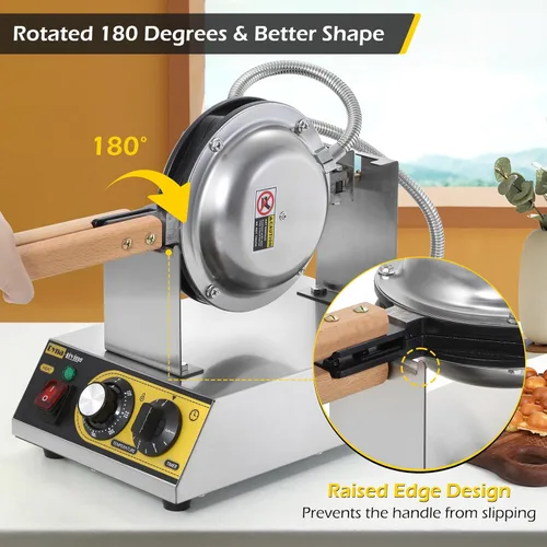 Miniatura 3 de Dyna-Living Burbuja Waffle Maker Comercial Bubble Waffle Iron 1400W Máquina eléctrica de acero inoxidable Hong Kong, máquina de gofres de hojaldre