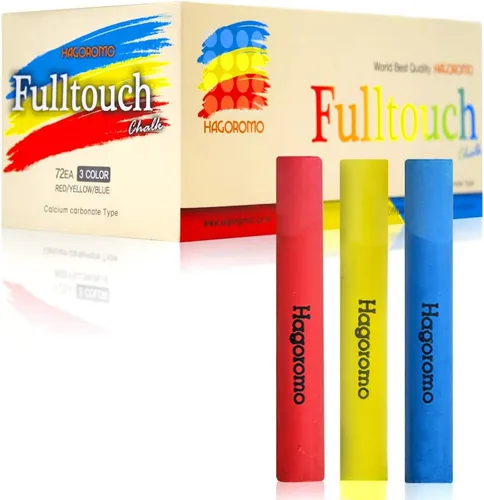 Hagoromo Fulltouch - Caja de gis de color (72 unidades/mezcla de 3 colores)
