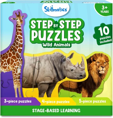 Skillmatics Rompecabezas Paso a Paso - Rompecabezas de 40 piezas y rompecabezas para niños pequeños, juguete educativo Montessori para niños y