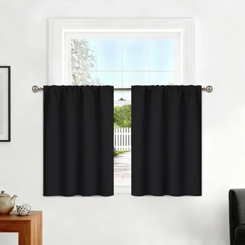Yakamok Cortinas opacas para oscurecer la habitación, con aislamiento térmico y bolsillo para barra, paneles de cortina para dormitorio, 38 pulgadas