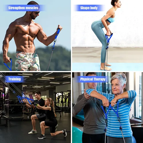 Miniatura 7 de HPYGN Bandas de Resistencia Pesada, Bandas de Ejercicio de 300LBS para Entrenamiento, Bandas de Fitness con Asas, Bandas de Entrenamiento para Azul