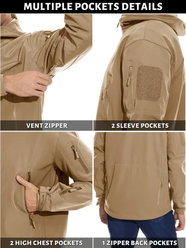 Miniatura 4 de Tacvasen - Chaqueta militar de operaciones especiales con forro suave, para hombre