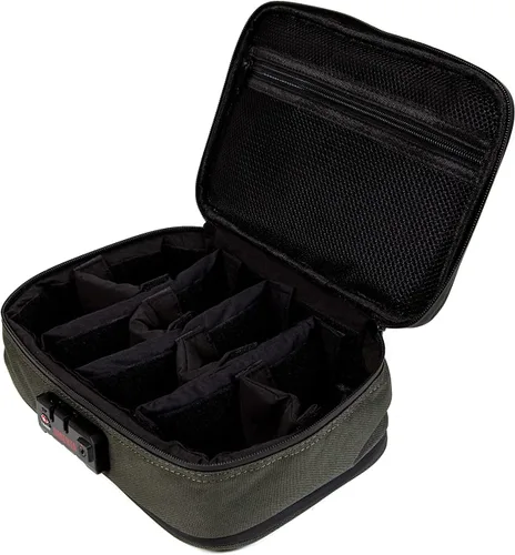 Miniatura 6 de DIME BAGS Estuche con cierre y sellado de olores, cápsula protectora de viaje para vidrio y equipo, forrada de carbono para protección contra Verde