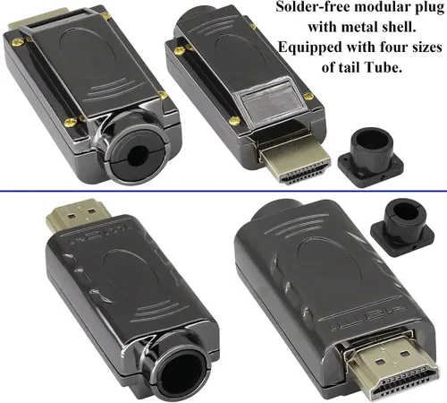 Miniatura 8 de Adaptador de terminal de tornillo HDMI sin soldadura, módulo HDMI macho sin soldadura, caja de conexiones, conector de cable HD, módulo de señal
