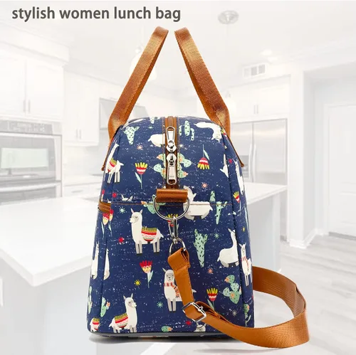 Miniatura 6 de FlowFly Fiambrera térmica con correa de hombro y asas para mujer, hombre y niños, amplia y reutilizable, congelable, bolso organizador de alimentos