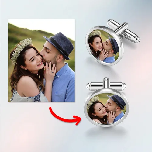 Miniatura 4 de Personalized Master 2-3 pares de gemelos de boda para hombres, esposo, con foto personalizada, conjunto de gemelos para boda, novio