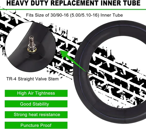 Miniatura 4 de 130/90-16 Tubo interior 5.00/5.10-16 Tubo de equilibrio de motocicleta resistente para scooter, motocicleta, aplicaciones callejeras y todoterreno