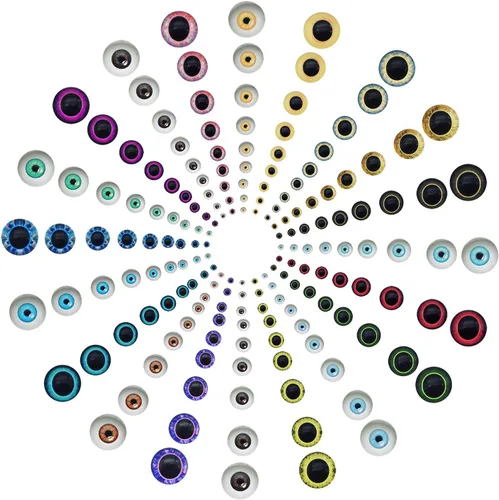 Miniatura 3 de 100 Uds. de cristal Cabujón de cristal de búho unicornio ojos de pupila humana para muñecas de arcilla, esculturas artesanales, búsqueda de 0.31