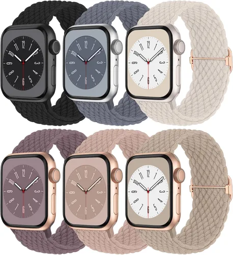 Miniatura 25 de Solo Loop trenzada compatible con Apple Watch Band de 1.496 pulgadas, 1.575 pulgadas, 1.614 pulgadas, 1.654 pulgadas, 1.732 pulgadas, 1.772