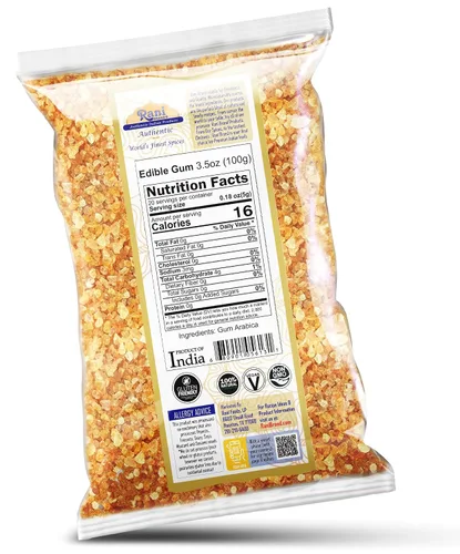 Miniatura 3 de Rani - Goma de mascar comestible entera (goma arábica) 3.5 onzas (3.53 oz) ~ Todo natural, sin sal Vegano Sin colores Apto para gluten Sin
