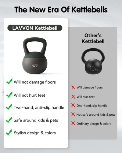 Miniatura 3 de Soft Kettlebell - Cushioned Impact-Resistant Base and Anti-Slip, Kettle bell Anti-Slip Grip Weight for Home Workouts, Safe Strength Training