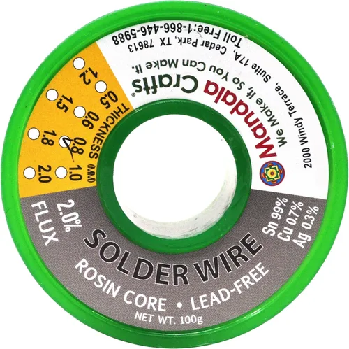 Miniatura 3 de Mandala Crafts Sn99 Ag0.3 Cu0.7 0.6mm 0.8mm 1mm 1.5mm. Cable de soldadura sin plomo con núcleo de colofonia flux