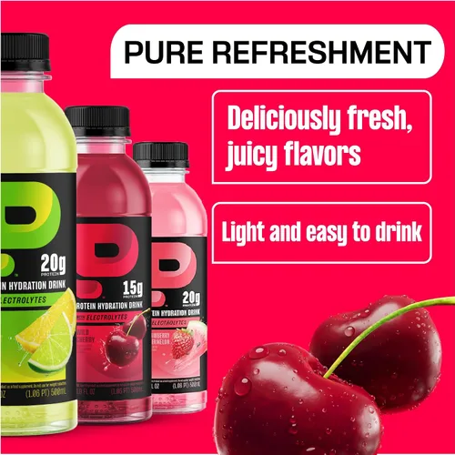 Miniatura 5 de Protein2o - Bebida a base de agua con infusión de 15 gramos de proteína de suero, sabor cereza, botella de 16.9 oz (paquete de 12)