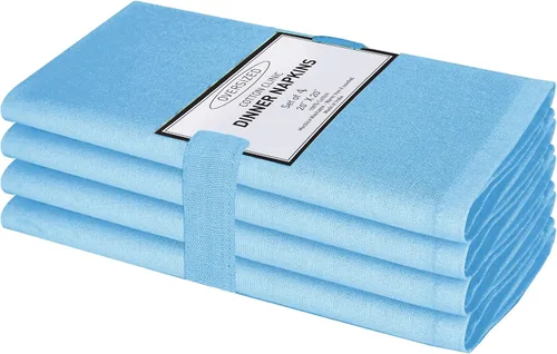 Miniatura 17 de Cotton Clinic Servilletas de tela 100% algodón extra grandes de 20 x 20 pulgadas, juego de 4 servilletas de mesa suaves y duraderas reutilizables