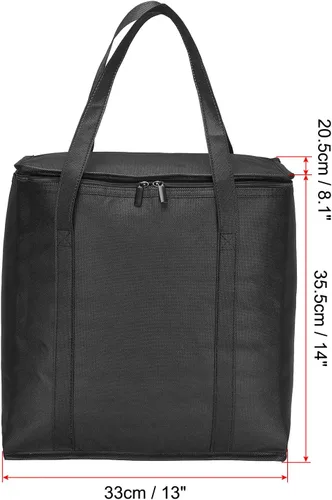 Miniatura 2 de PATIKIL Bolsa de comestibles reutilizable aislada, bolsa térmica aislada para entrega de alimentos con cremallera plegable para transporte frío