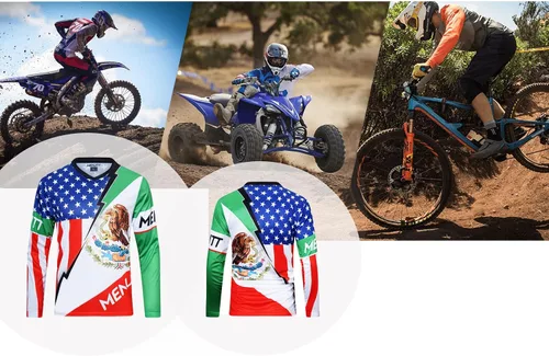 Miniatura 4 de MENUTT Camiseta de ciclismo de montaña para hombre, manga larga, MTB Off-Road México, camisetas de descenso y motocross
