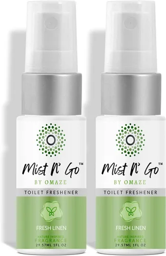 Miniatura 26 de Mist N' Go by Omaze - Aerosol de Baño de Viaje para Inodoro Eliminador de Olores - Aerosol de Inodoro de Viaje para Ambientador de Aire de Baño