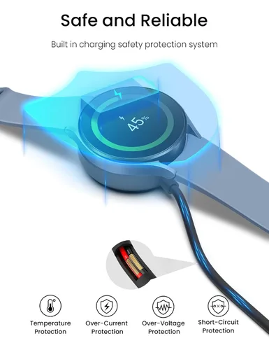 Miniatura 3 de Sinoacc Cargador para Samsung Galaxy Watch Ultra/7/6/6 Classic/5/5 Pro/4/4 Classic/3/Active 2/Active 1/FE Cable de carga inalámbrico magnético USB