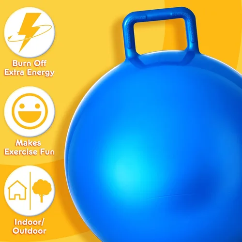Miniatura 3 de Lewtemi 6 unidades de bola de tolva para carnaval al aire libre, pelota inflable de salto de 32 pulgadas con mango y bomba de aire para ejercicio