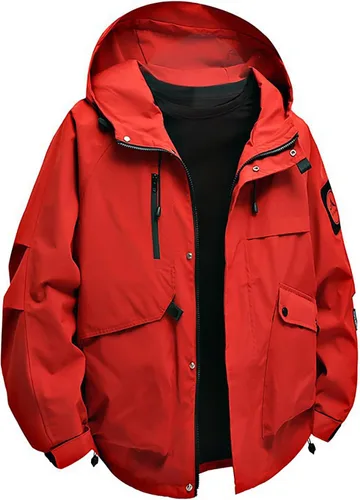 Miniatura 9 de Chaqueta de esquí impermeable para hombre, resistente al viento, abrigo de invierno con forro polar con capucha para escalar y romper el viento