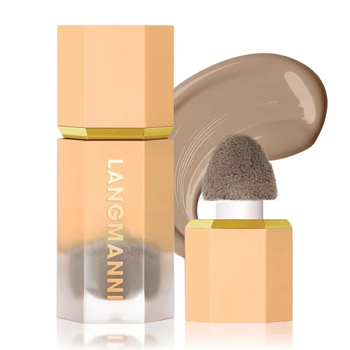 Maquillaje líquido en barra de contorno, varita de contorno facial crema con aplicador de cojín, bronceador cremoso natural mate de larga duración,