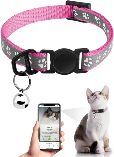 Miniatura 13 de Collar de Gato con Liberación de Seguridad con Etiqueta de Nombre de Código QR, Collares Reflectantes para Gatitos con Cascabel, Etiqueta