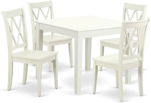 Miniatura 13 de East West Furniture OXCL3-LWH-C - Juego de mesa de comedor de 3 piezas contiene una mesa de cocina cuadrada y 2 sillas de comedor tapizadas de tela