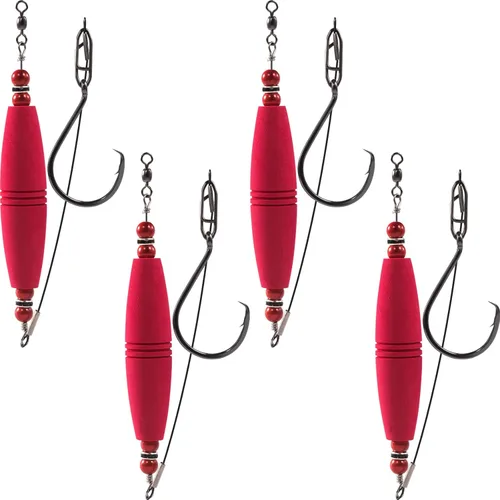 Miniatura 17 de Plataformas de flotador de bagre, bobbers de pesca, corchos, equipo de pesca para gato, combo de clavija de EVA, alta flotabilidad, ganchos Rojo