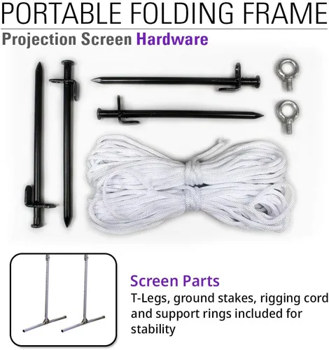 Miniatura 8 de Akia AK-OS120H1 - Pantalla de proyector de 120 pulgadas con soporte y bolsa de transporte para uso en interiores y exteriores - Pantalla portátil